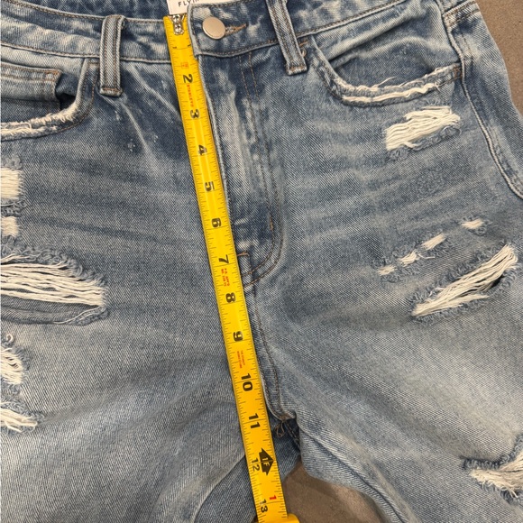 Flying Monkey Light Blue Distressed Straight Leg Jeans - Picture 3 of 5